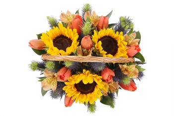 Букет сборный в корзине "Оазис"